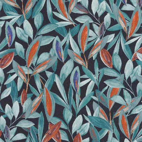 Hojas - Bleu, orange tapéta