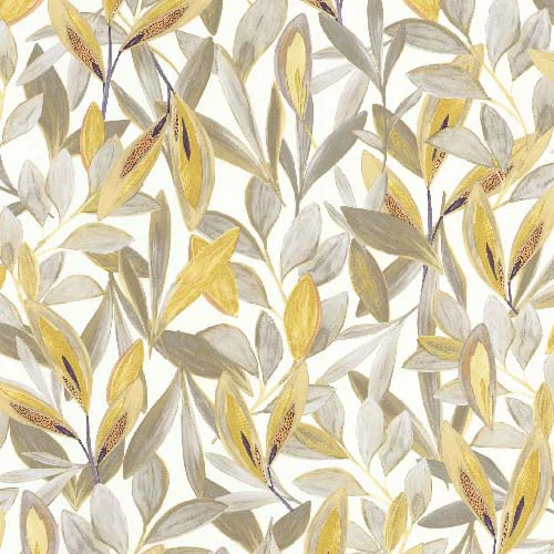 Hojas - Taupe, blanc tapéta