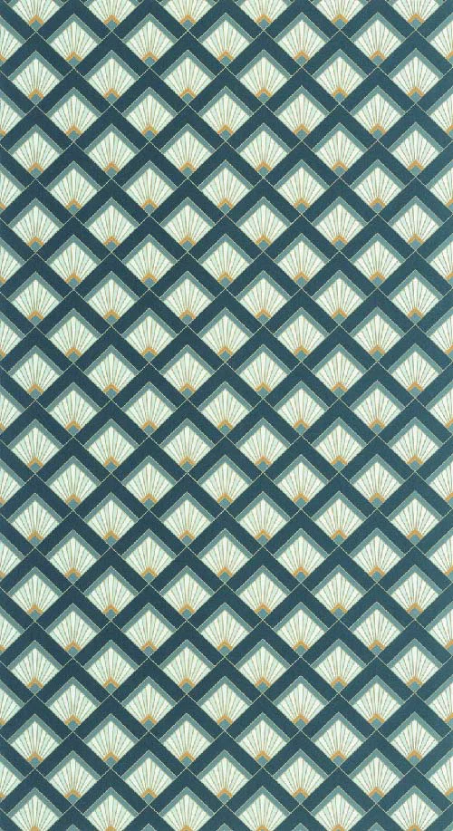 Effervescence - Bleu canard dore tapéta