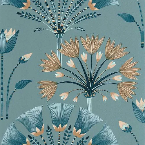 Majestic - Bleu d outre mer beige tapéta
