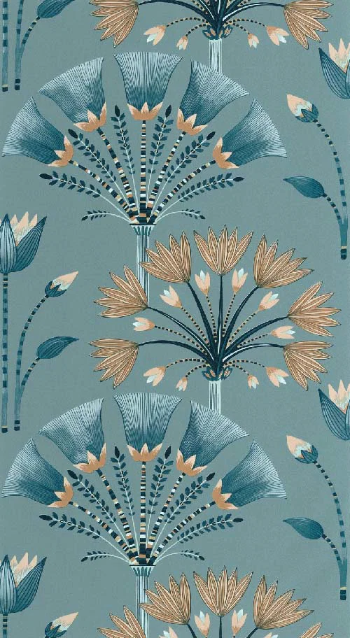 Majestic - Bleu d outre mer beige tapéta