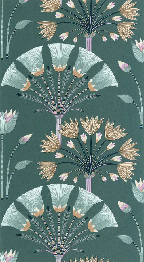 Majestic - Vert emeraude violet dore tapéta