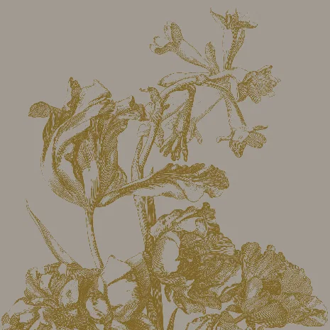 Grey flowers panel