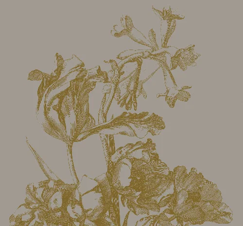 Grey flowers panel