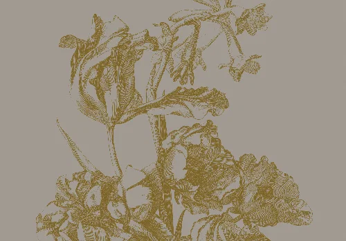 Grey flowers panel