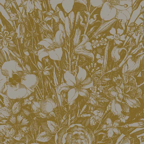 Grey flowers panel