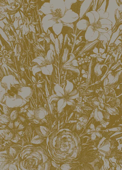 Grey flowers panel