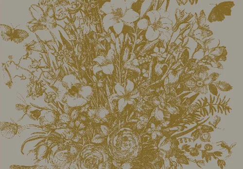 Grey flowers panel