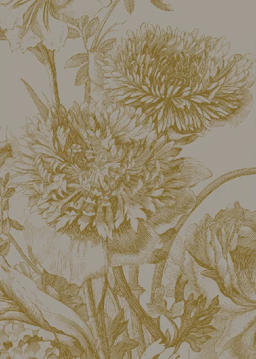Grey flowers panel