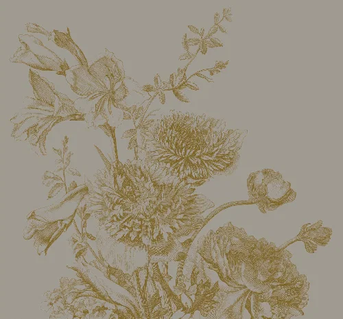 Grey flowers panel