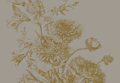 Grey flowers panel