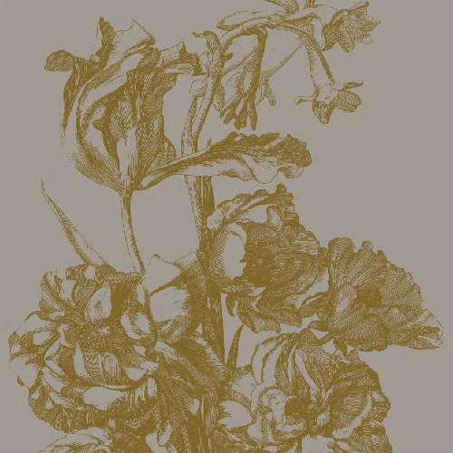 Grey flowers panel