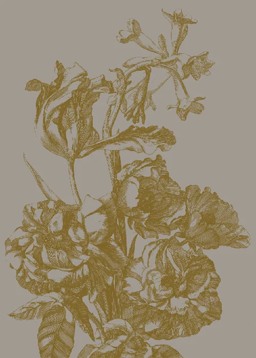Grey flowers panel