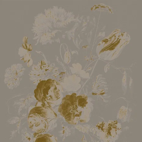 Grey golden age flowers panel