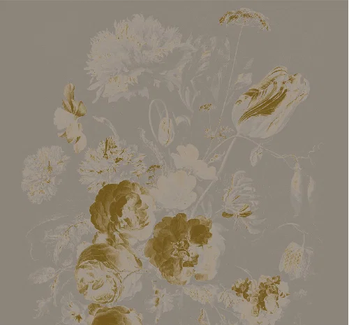 Grey golden age flowers panel