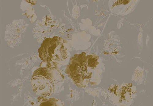 Grey golden age flowers panel