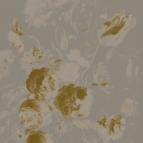 Grey golden age flowers panel