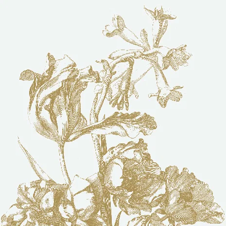 Off-white flowers panel