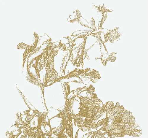 Off-white flowers panel
