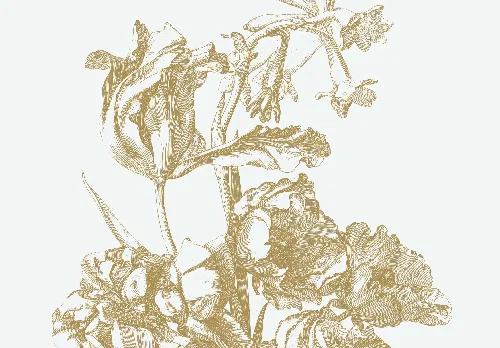 Off-white flowers panel