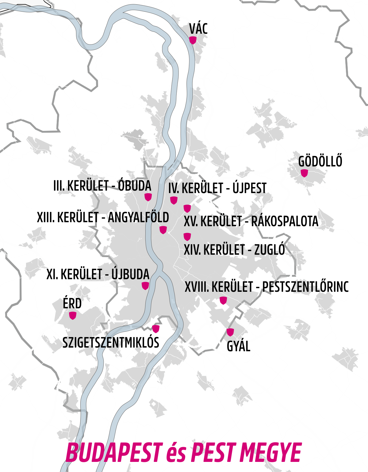 Budapest térképe - JOLA üzletek